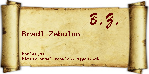 Bradl Zebulon névjegykártya